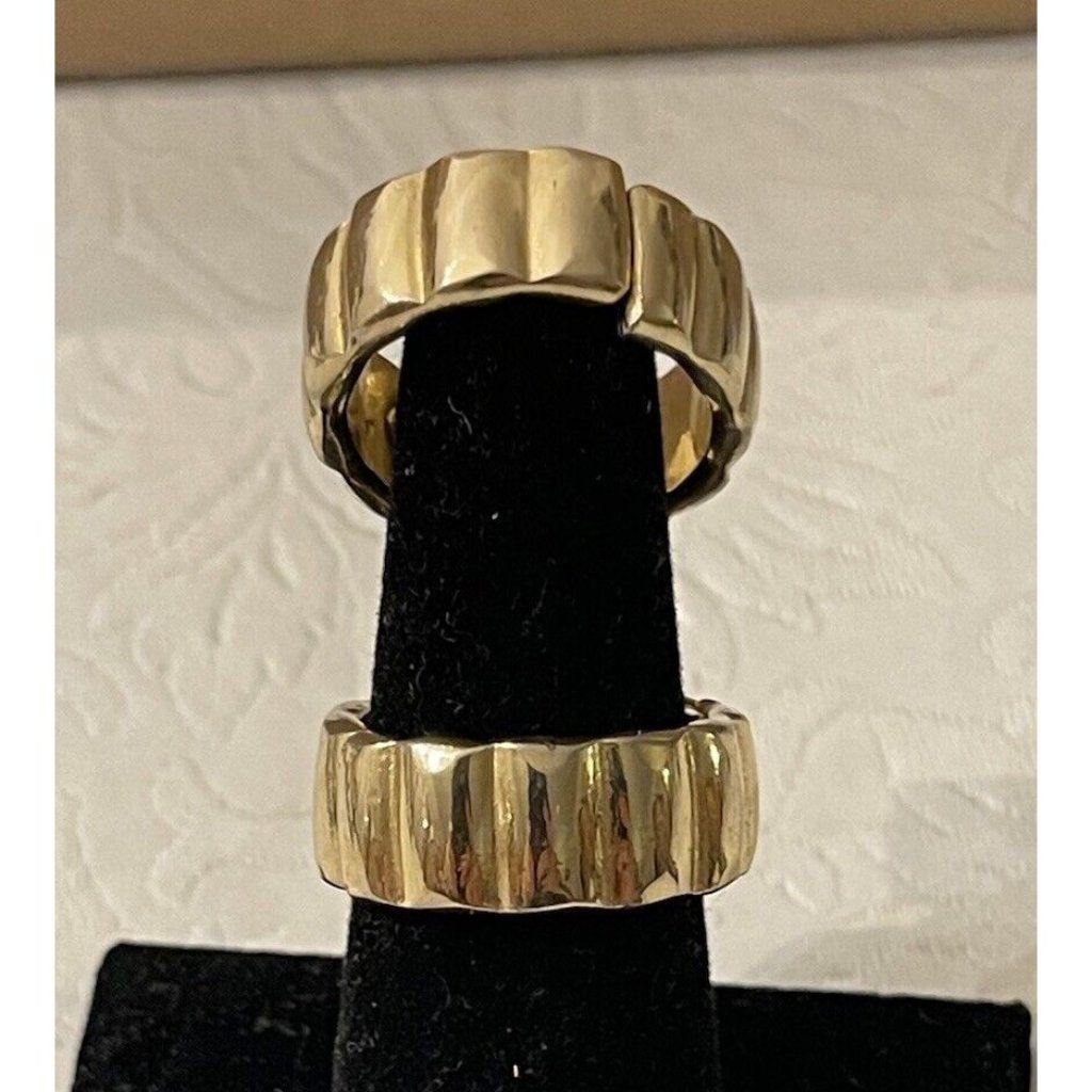 Vintage Marino Earrings 1970s Wide Hoops Hinged Can Be Worn As Ear Cuff Or Ring
